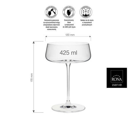 Luksusowy kieliszek RONA do szampana 425 ml Luksusowy kieliszek RONA do szampana 425 ml