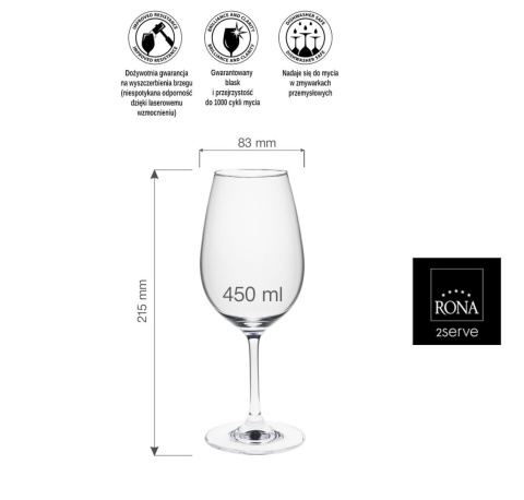 kieliszek RONA Ratio 450 ml na tle białym kieliszek RONA Ratio 450 ml na tle białym