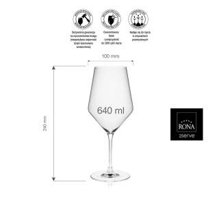 Kieliszek do wina Bordeaux 640 ml – Rona Edge szkło kryształowe