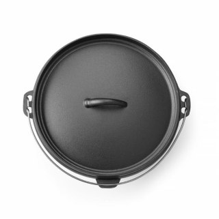 Kociołek żeliwny HENDI 7,2 L – czarny garnek do długiego gotowania ⌀310x155  mm