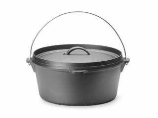 Kociołek żeliwny HENDI 7,2 L – czarny garnek do długiego gotowania ⌀310x155  mm