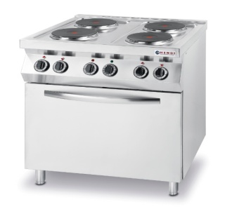 Kuchnia elektryczna 4‑płytowa z piekarnikiem konwekcyjnym GN 1/1 – HENDI Kitchen Line, 13400 W, 400 V