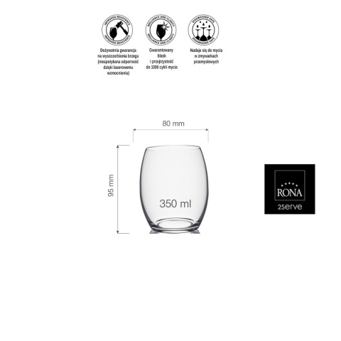 Szklanka kryształowa do lemoniady i wody 350 ml Szklanka kryształowa do lemoniady i wody 350 ml