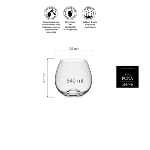 Szkło kryształowe RONA Wine Solution – model niska szklanka do wina Szkło kryształowe RONA Wine Solution – model niska szklanka do wina