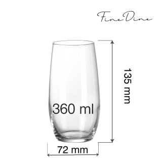 Szklanka wysoka do koktajli i wody 360 ml – Fine Dine Cantare
