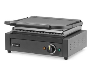 Grill kontaktowy elektryczny ryflowany Hendi 2200 W – płyty żeliwne, 430×375×216 mm
