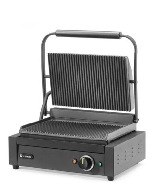 Grill kontaktowy elektryczny ryflowany Hendi 2200 W – płyty żeliwne, 430×375×216 mm