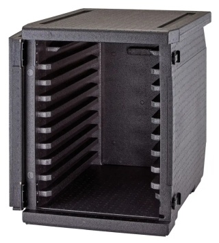 Pojemnik termoizolacyjny 126L Cam GoBox – Cambro, ładowany od przodu z 9 prowadnicami, czarny, 770×540×687 mm