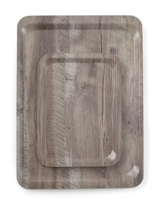 Taca do serwowania 370×530 mm, ciemne drewno, laminat z melaminy, antypoślizgowa – AmerBox