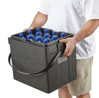Pojemnik termoizolacyjny 35L Cam GoBox na napoje z paskiem – Cambro, czarny, 420×335×420 mm