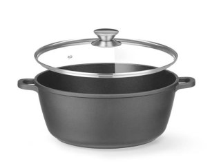 Garnek z powłoką nieprzywierającą i pokrywką 7,5 L – Hendi, czarny, 387x310x130 mm