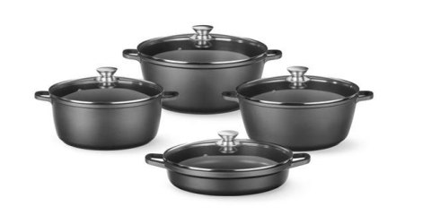 Garnek z powłoką nieprzywierającą, HENDI, 7L, czarny, 367x290x(H)122mm, Okrągły