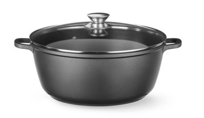 Garnek z powłoką nieprzywierającą, HENDI, 7L, czarny, 367x290x(H)122mm, Okrągły