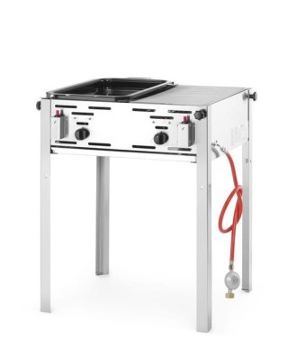 Grill gazowy Grill-Master Maxi Hendi, 50/50 emaliowana tacka i ruszt, 11 kW, 850x675x600 mm