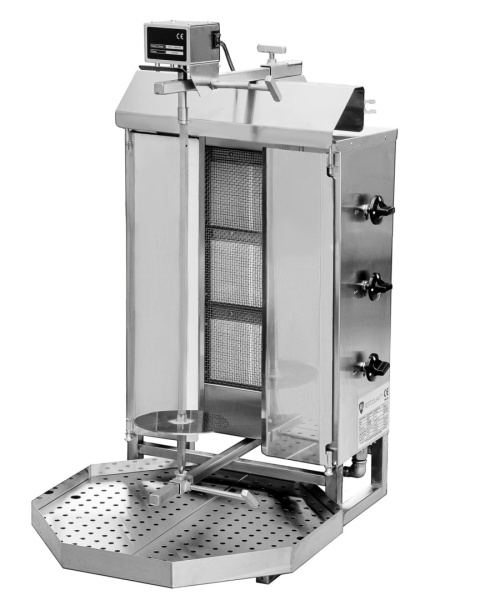 KLG220 opiekacz do kebaba 40 kg w kebabowni ze złożonymi osłonami