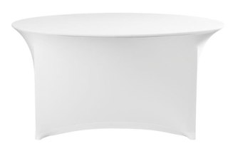 Obrus na stół cateringowy ⌀1500x760 mm okrągły biały Symposium, jersey, Hendi