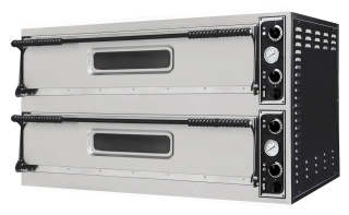 Piec do pizzy Prismafood Basic Slim – 2 komorowy, 400V/12000W, 1305x489x745 mm