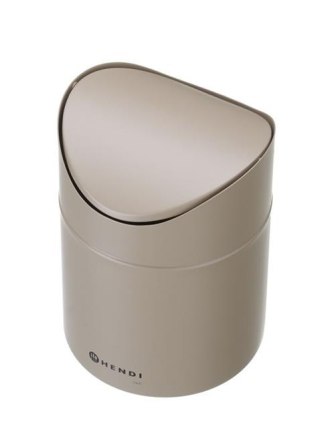 Śmietniczka stołowa beżowa 1,2 L z uchylną pokrywą – Hendi 440797 ⌀120×165 mm