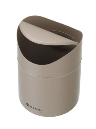 Śmietniczka stołowa beżowa 1,2 L z uchylną pokrywą – Hendi 440797 ⌀120×165 mm