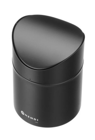 Śmietniczka stołowa czarna 1,2 L z uchylną pokrywą – Hendi 440773 ⌀120×165 mm