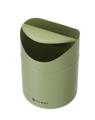 Śmietniczka stołowa zielona 1,2 L z uchylną pokrywą – Hendi 440780 ⌀120×165 mm