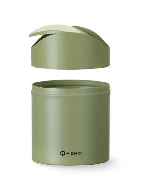 Zielona śmietniczka metalowa do stolików – Hendi 440780