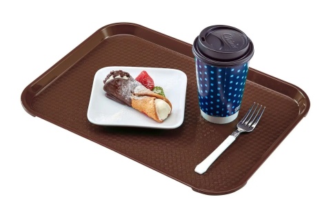 1418FF167 - Antypoślizgowa powierzchnia brązowej tacy Cambro fast food