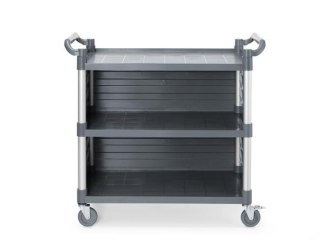 Wózek kelnerski 3-półkowy z polipropylenu duży – AmerBox, 1010x500x960 mm