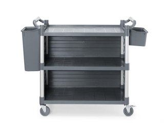 Wózek kelnerski 3-półkowy z polipropylenu duży – AmerBox, 1010x500x960 mm