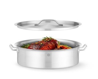 Garnek niski z pokrywką 10,8L HENDI 836521 – stal nierdzewna, indukcja - ⌀360x139 mm