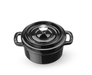 Garnek żeliwny emaliowany HENDI 0,27 L czarny 130x100x48 mm