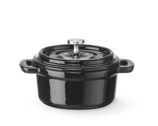 Garnek żeliwny emaliowany HENDI 0,27 L czarny 130x100x48 mm