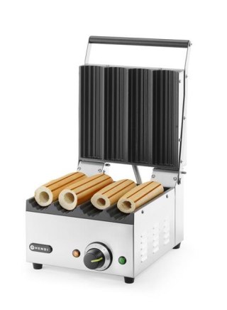 Grill kontaktowy Hot-Dog Panini, 1800W, 4 miejsca grillowania HENDI 263594 – 385×285×254 mm