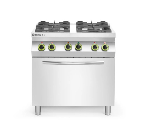 Kuchnia gazowa 4-palnikowa Hendi Kitchen Line z piekarnikiem GN 1/1 - 225882