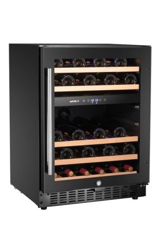Lodówka do wina 137L na 46 butelek Arktic 237106, dwustrefowa, czarna winiarka – 570×595×820 mm