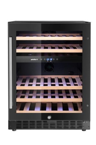 Lodówka do wina 137L na 46 butelek Arktic 237106, dwustrefowa, czarna winiarka – 570×595×820 mm