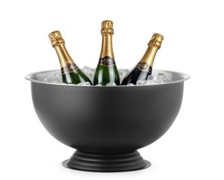 Misa do szampana 13L czarna ze stali nierdzewnej BarUp 471531 okrągła – ⌀393x214 mm