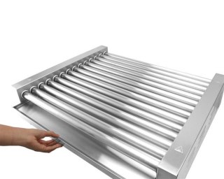 Podgrzewacz rolkowy do parówek XL 14 rolek 63 cm dwustrefowy srebrny 220-240V, 2000W – HENDI 268674 – 732×590×168 mm