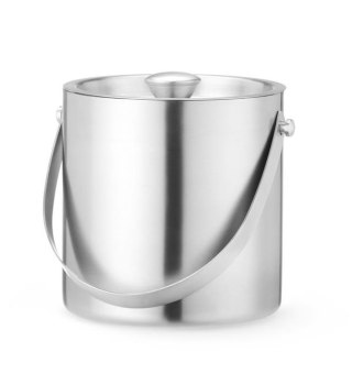 Pojemnik do lodu 2L stal nierdzewna, okrągły z pokrywką i uchwytem BarUp 594766 - ⌀153x 165 mm