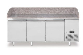 Stół chłodniczy do pizzy 375L 3-drzwiowy, z granitowym blatem – Arktic 220252, 2010x800x875 mm