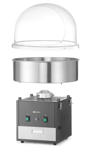 Maszyna do waty cukrowej HENDI 282816 – urządzenie czarne, 1130 W, 520x520x503 mm