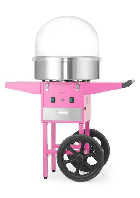 Urządzenie do waty cukrowej z wózkiem HENDI 282809 – pastelowy różowy