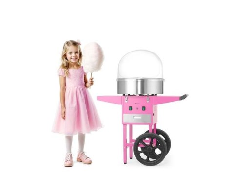 Maszyna do waty cukrowej z wózkiem HENDI 282809 – urządzenie pastelowy różowy, 1130 W, 948x520x914 mm