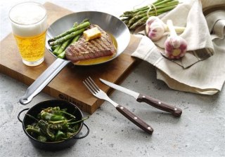 Widelec do steków Profi Line, brązowy komplet 6 szt. HENDI 783078, stal nierdzewna i ABS