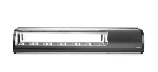 Witryna chłodnicza do sushi z pojemnikami 6xGN 1/3,  nadstawka Arktic czarna190 W