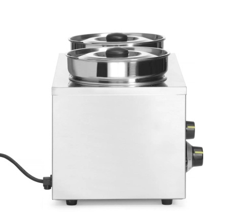 Tył urządzenia bemarowego Hendi 201206 z przewodem zasilającym – stabilne nóżki antypoślizgowe.