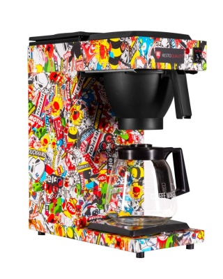 Ekspres przelewowy Resto Quality RQLT120-2 G1 Graffity Collection 2,4 kW, 144 filiżanki/h, 2x1,8L – 190×370×502 mm