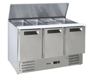 Stół chłodniczy sałatkowy 3-drzwiowy 368L z pokrywą uchylną Arktic 236178 - 1365x700x860 mm