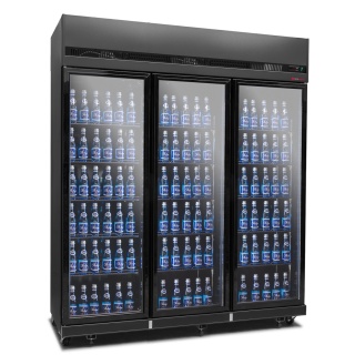 Szafa chłodnicza 1181L przeszklona Resto Quality RQ1180-BLACK, czarna, 3-drzwiowa – 1650x631x2000 mm