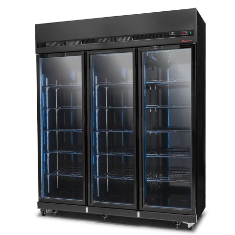 szafa chłodnicza RQ1180-BLACK drzwi przeszklone